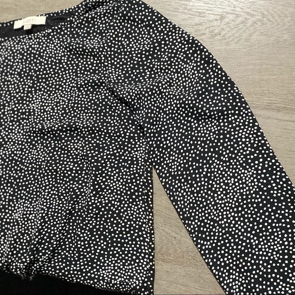 LOFT Dotted Mixed Media Twist Hem Top - Picture 12 of 14